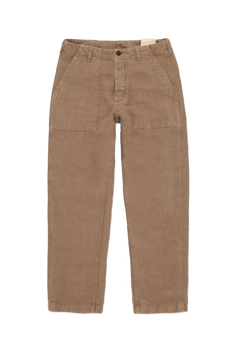 Linen Fatigue Trousers, Main, color, MOU