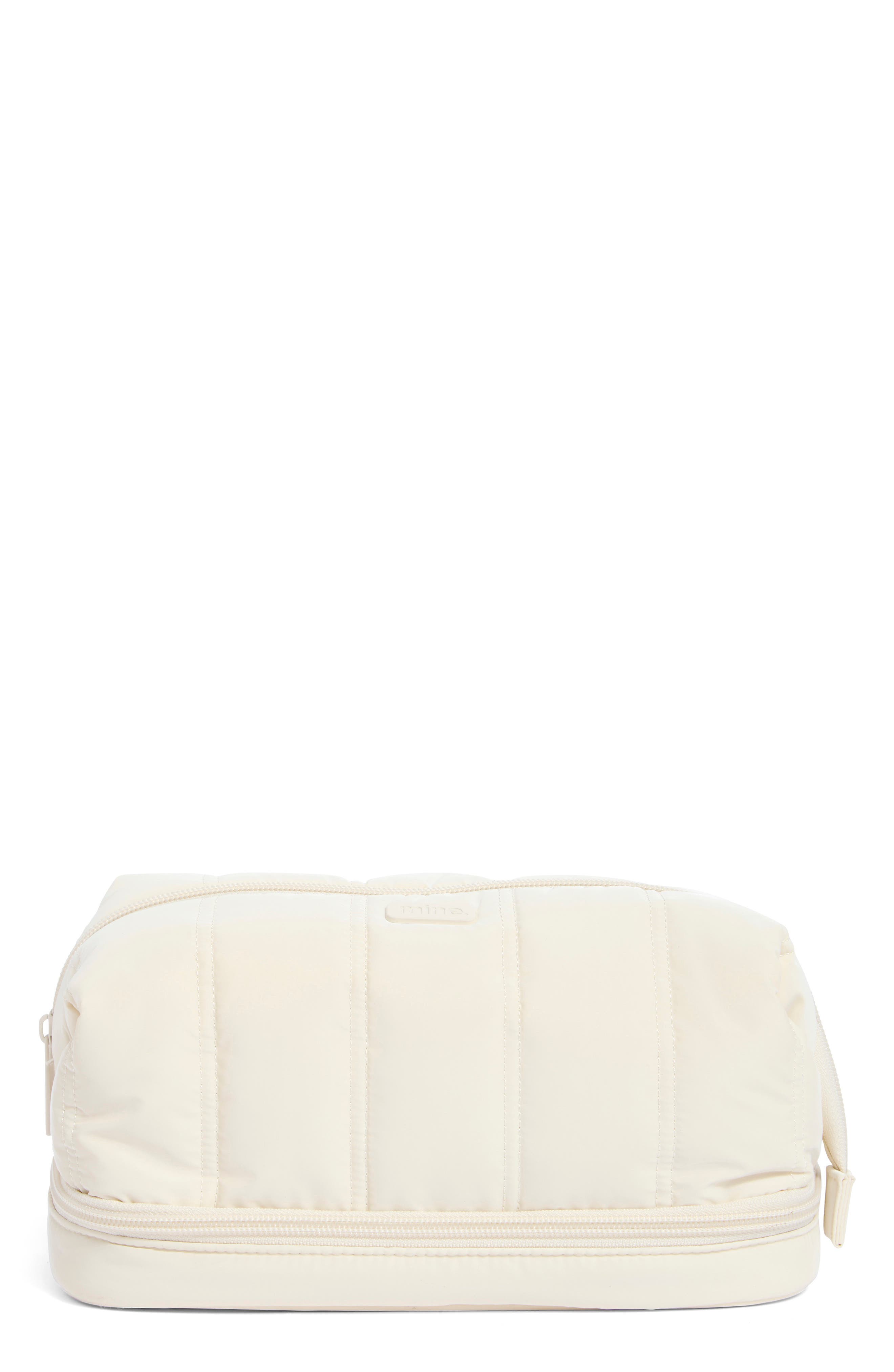 Drop Bottom Beauty Case, Main, color, CREAM