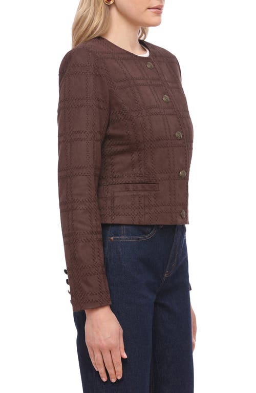 Bagatelle Faux Suede Crop Jacket In Brown