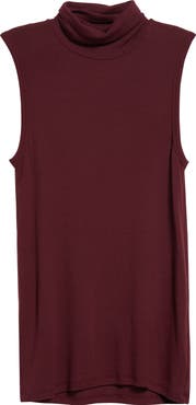 ATM Anthony Thomas Melillo Rib Sleeveless Turtleneck Top