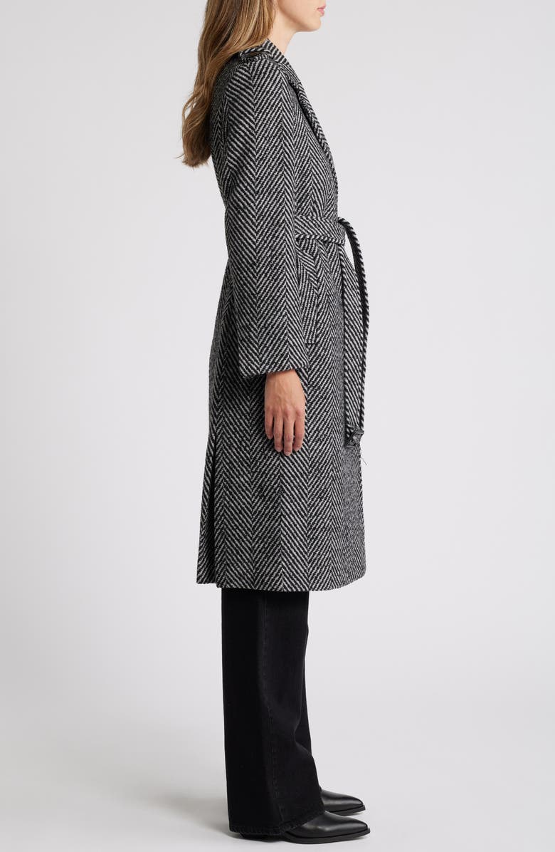 Sam Edelman Chevron Tie Waist Coat, Alternate, color, 