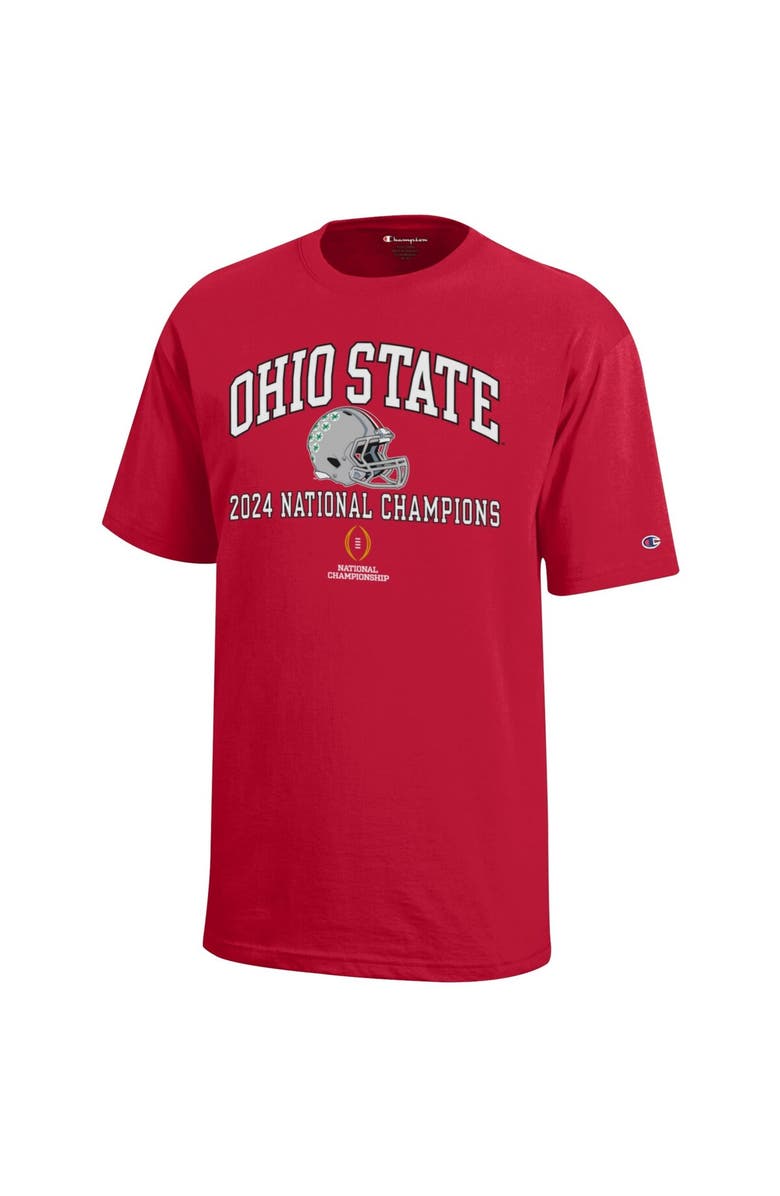 Champion Youth Champion  Scarlet Ohio State Buckeyes College Football Playoff 2024 National Champions T-Shirt, Alternate, color, 