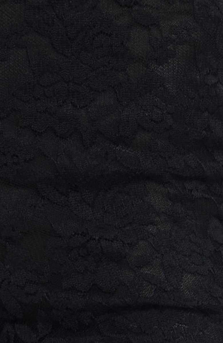 LIONESS Babydoll Lace Capri Pants, Alternate, color, Noir