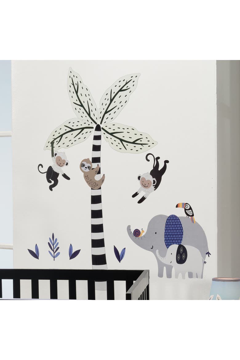 Jungle Party Monkey/Elephant/Tree Nursery Wall Decals/Stickers, Alternate, color, Multicolor
