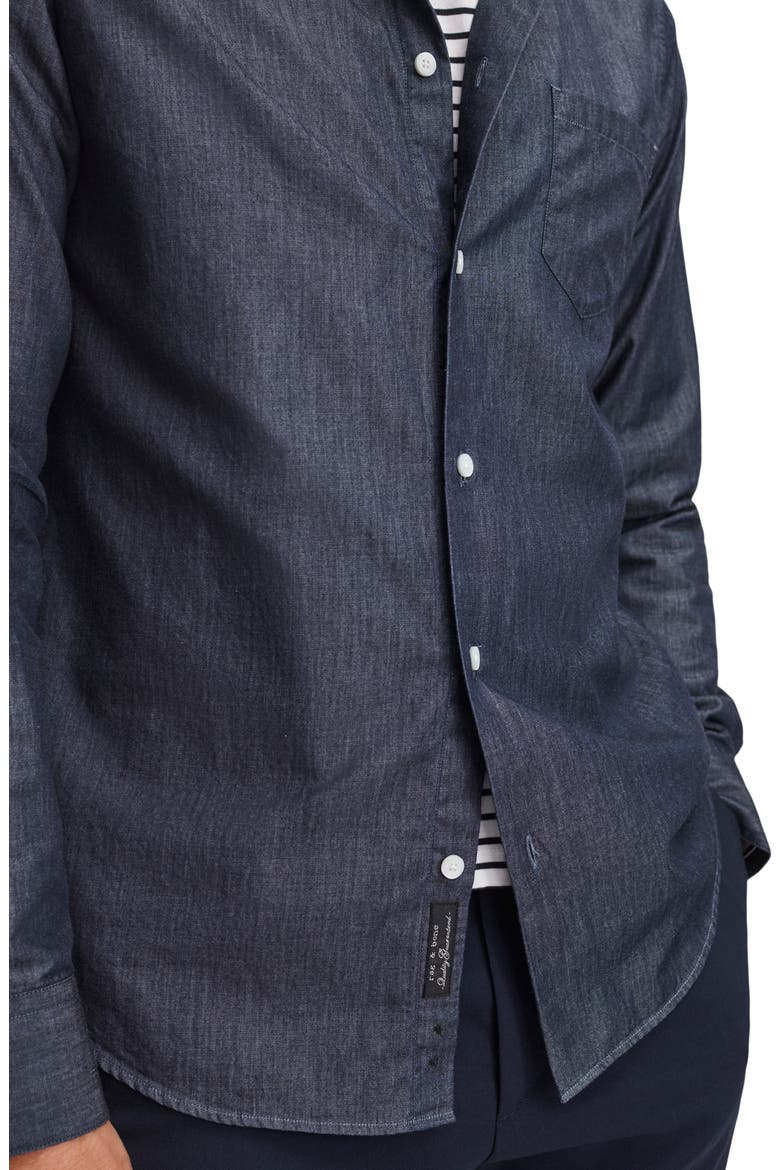 Tailored Pocket Cotton Button Down Shirt, Alternate, color, INDIGO