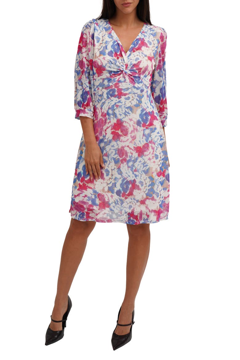 Mesh Twist Front Dress, Main, color, PAULA PINK MULTI