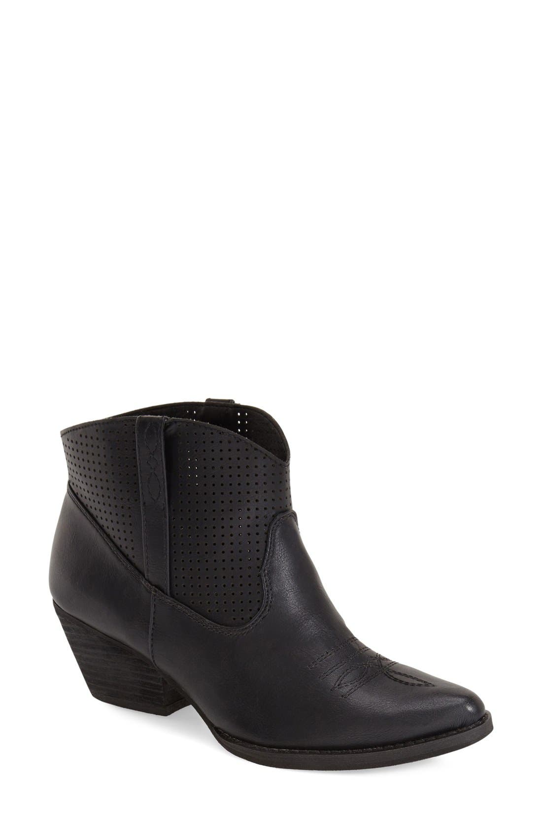 Very Volatile 'Mishka' Perforated Western Bootie, Main, color, 