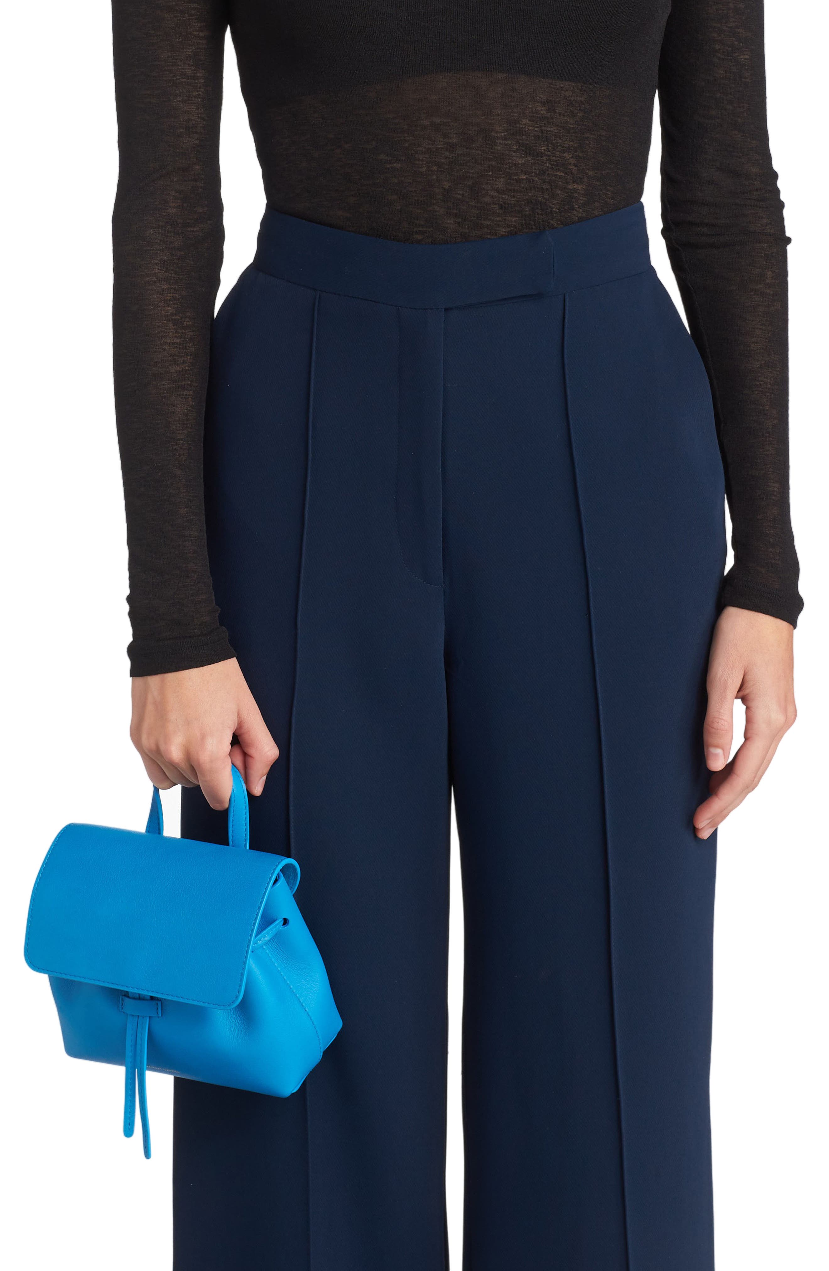 Mini Soft Lady Leather Bag, Alternate, color, CERULEAN