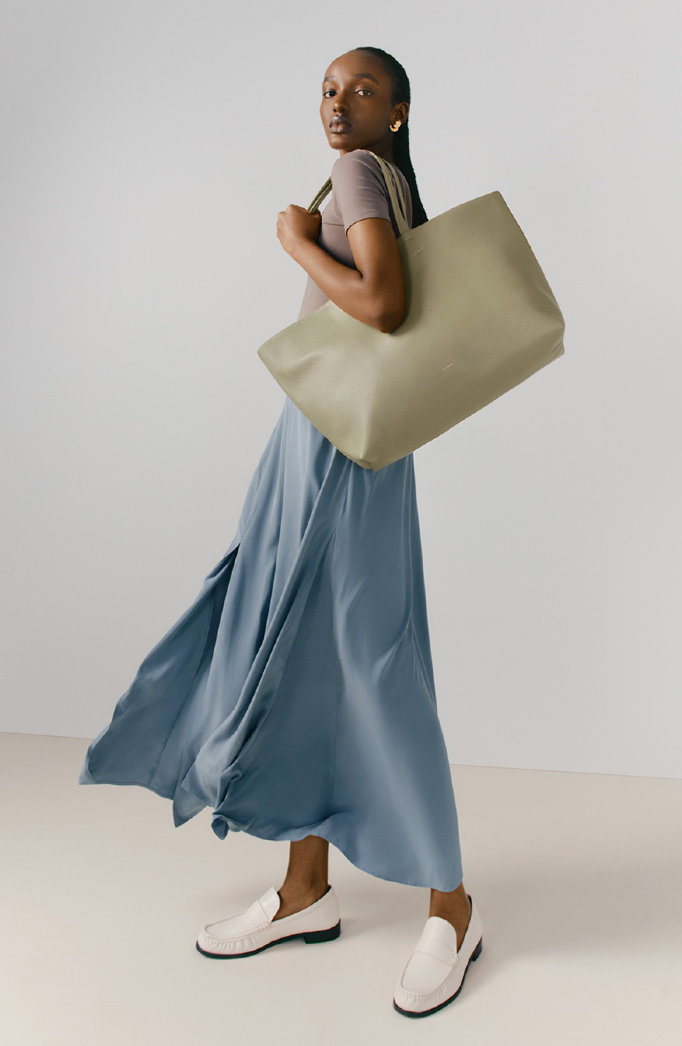 Classic Easy Leather Tote, Alternate, color, SAGE