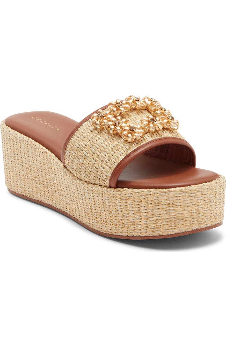 Cecelia New York Generous Platform Wedge Sandal, Main, color, Natural