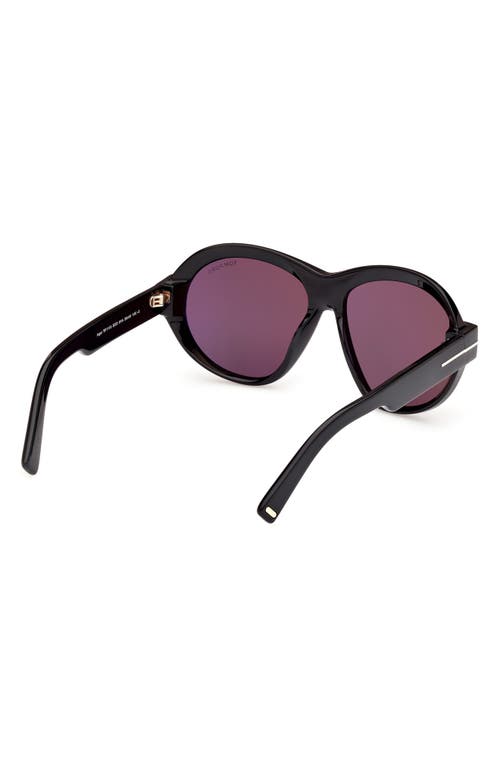 Tom Ford Inger 59mm Round Sunglasses In Black