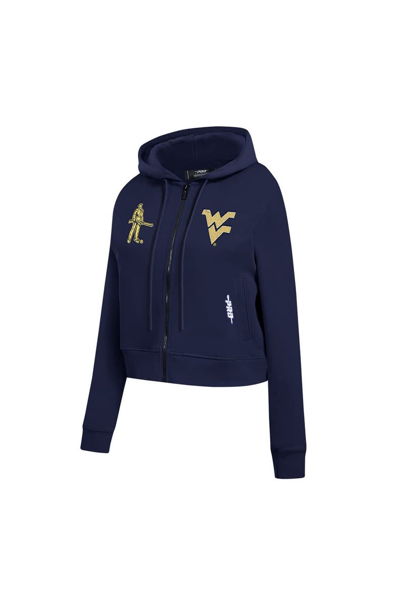 PRO STANDARD Women's Pro Standard Navy West Virginia Mountaineers Game Day Sequin Full-Zip Hooded Jacket, Alternate, color, Navy