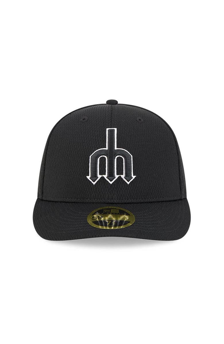 New Era Men's New Era Black Seattle Mariners 2025 MLB Clubhouse Low Profile 59FIFTY Fitted Hat, Alternate, color,