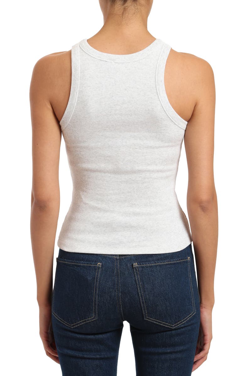 Mavi Jeans Ribbed Tank, Alternate, color, Snow Grey Melange