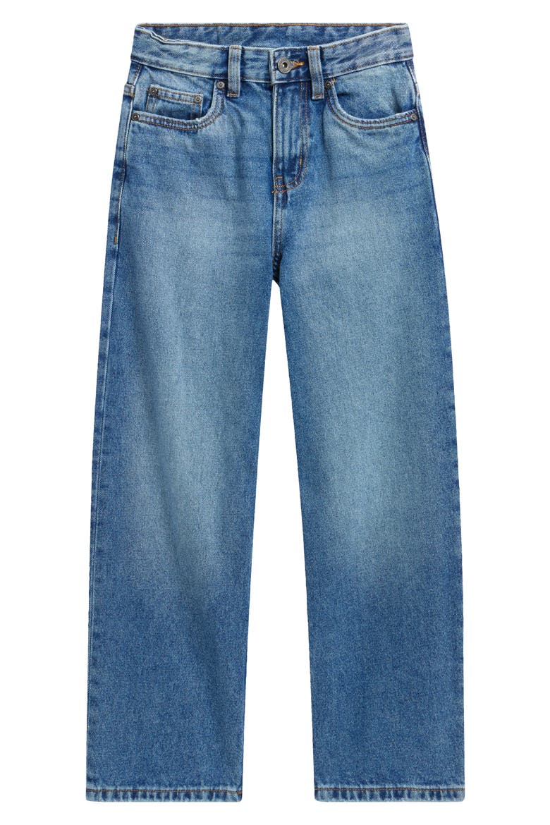 Kids' Diagonal Relaxed Jeans, Main, color, STEEL INDIGO