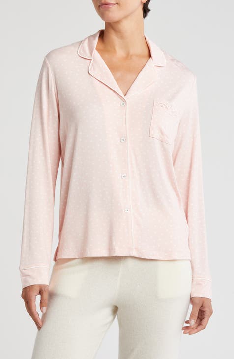 Love Lace Button-Up Pajama Shirt