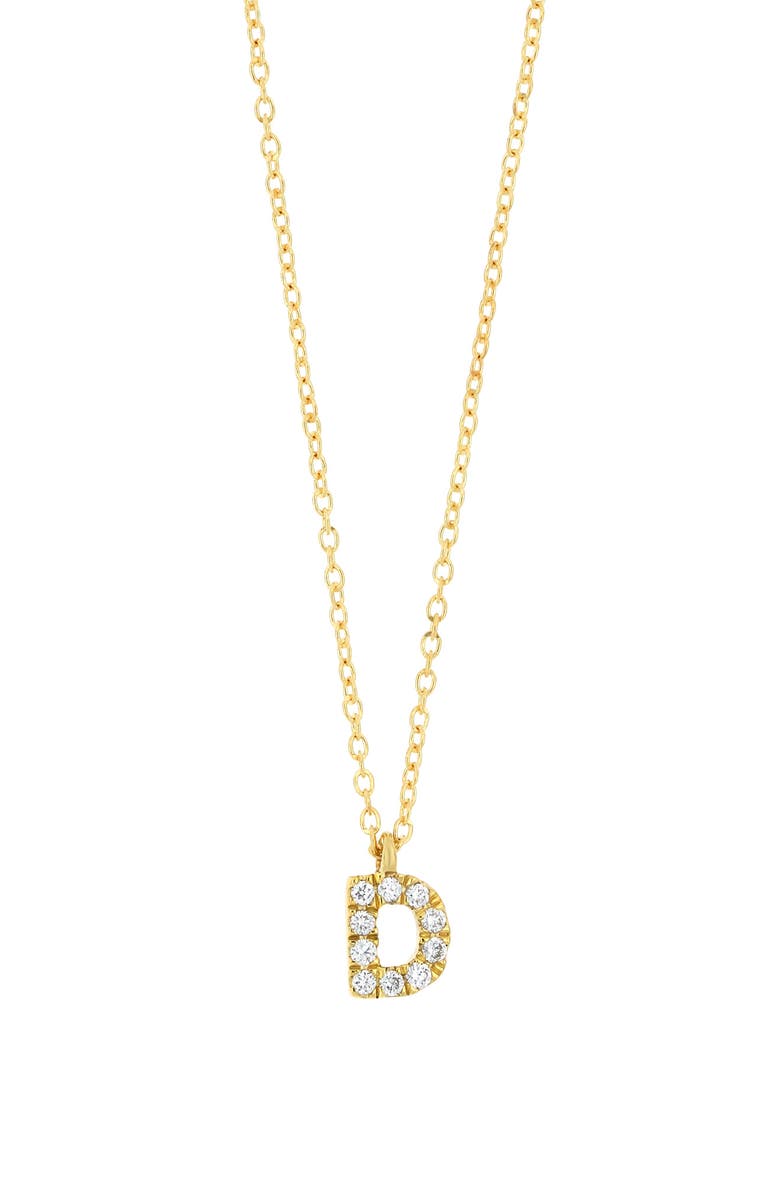 Bony Levy Icon Pavé Diamond Initial Pendant Necklace, Alternate, color, 18K Yellow Gold - D
