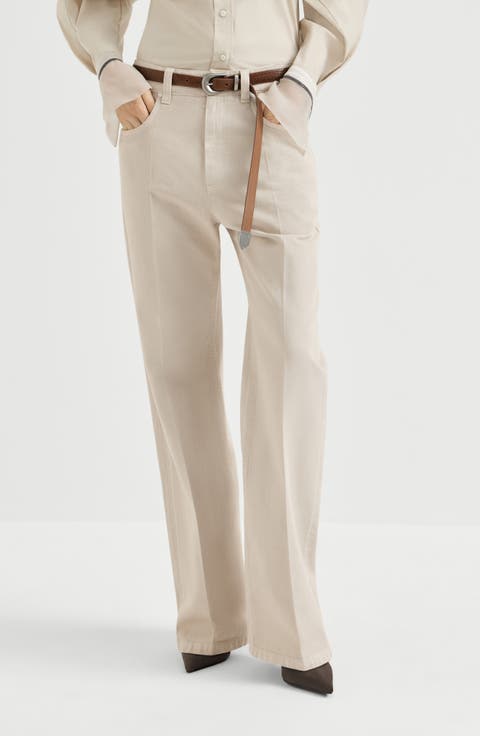 Dyed denim contemporary loose trousers
