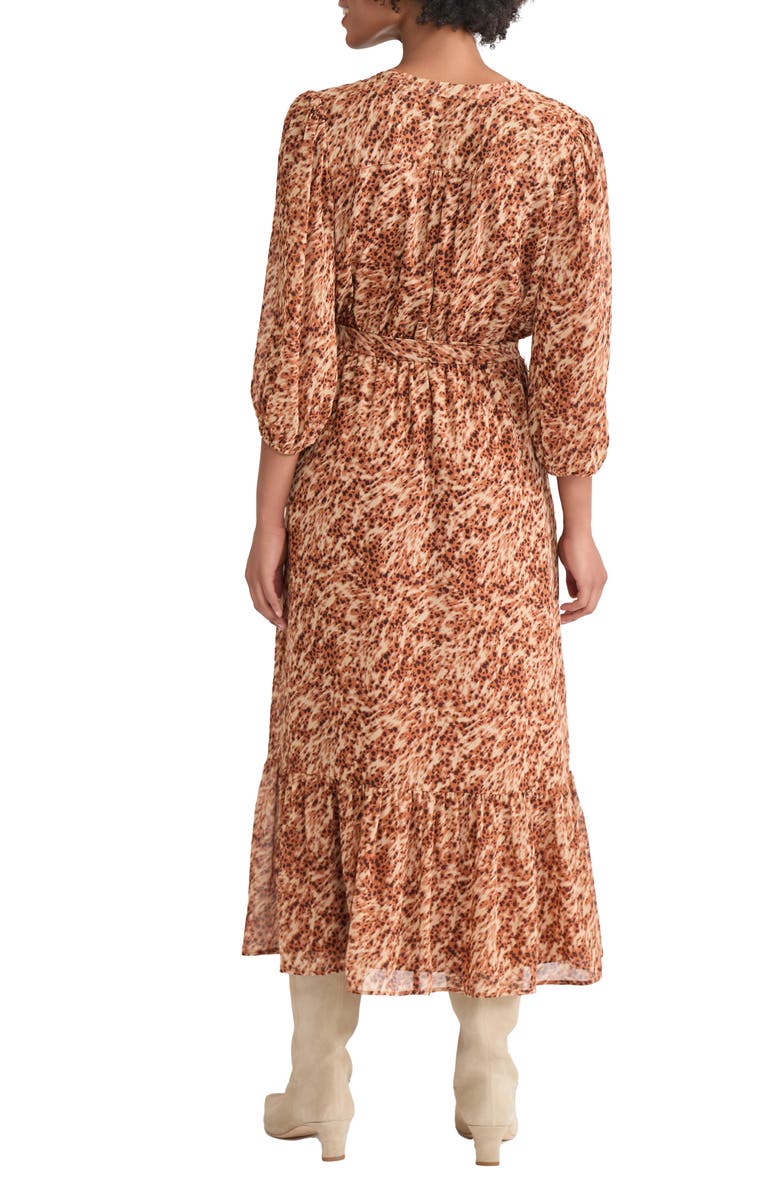 Jones New York Abstract Animal Print Tiered Dress, Alternate, color, Caramel Multi