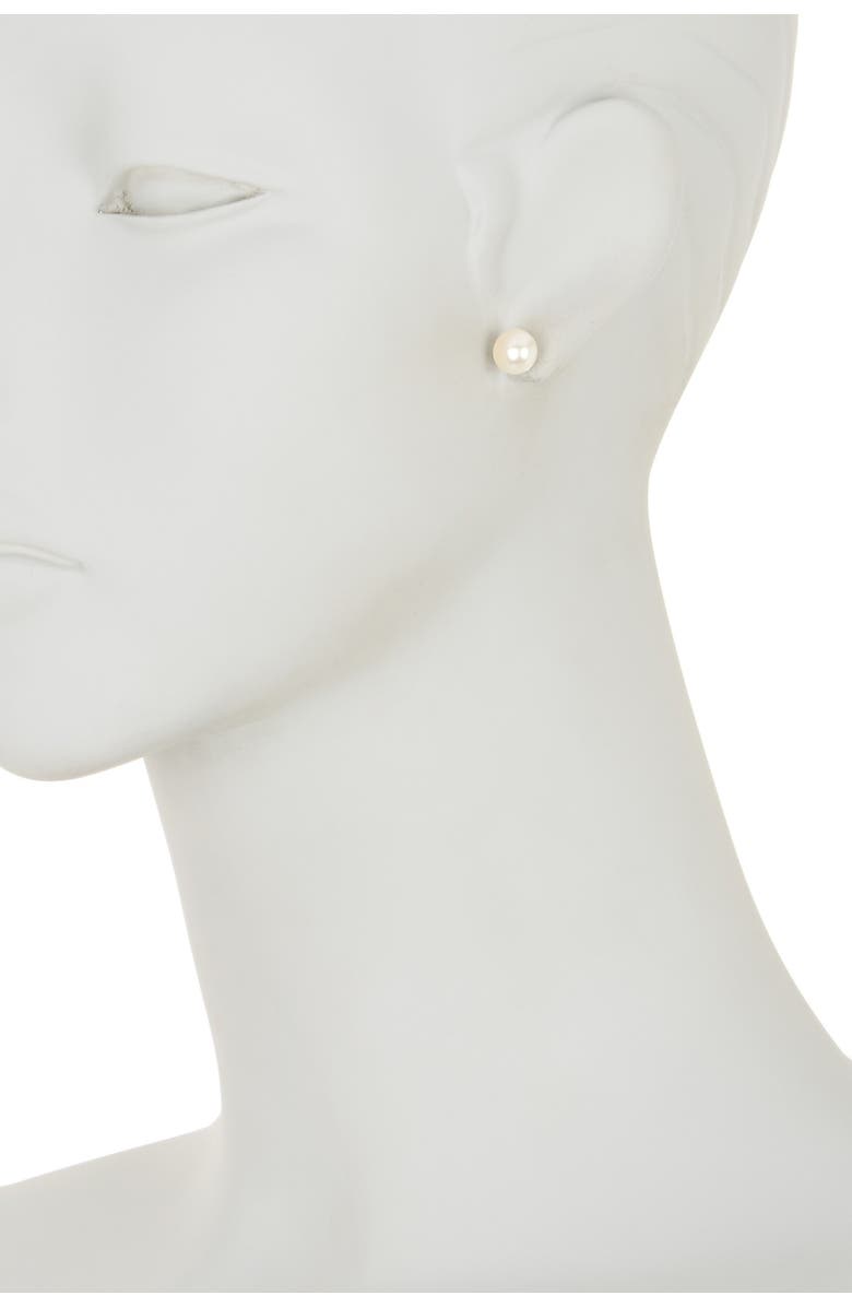 SPLENDID PEARLS 14K Yellow Gold 8-8.5mm White Freshwater Pearl Stud Earrings, Alternate, color, 
