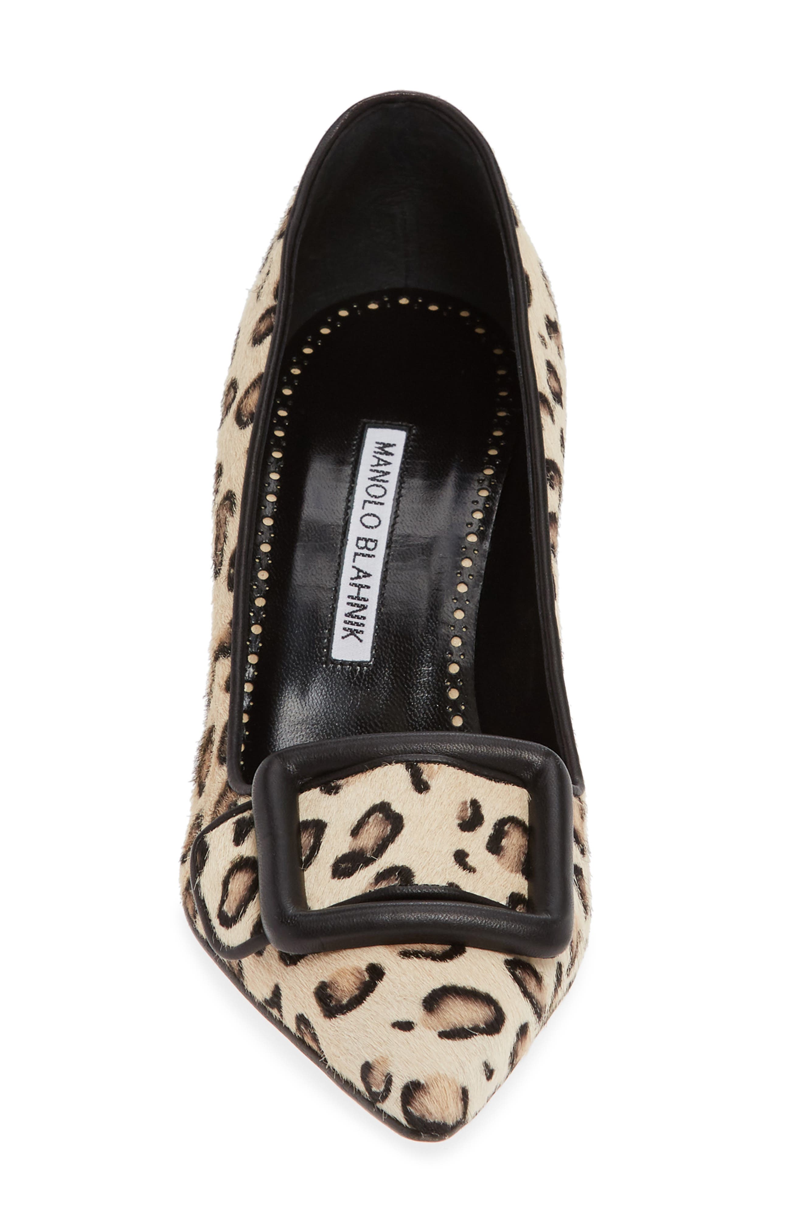 Manolo Blahnik Maysale Leopard Print Genuine Calf Hair Pump, Alternate, color, 