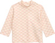 Fendi Logo Print Mock Neck Long Sleeve Top