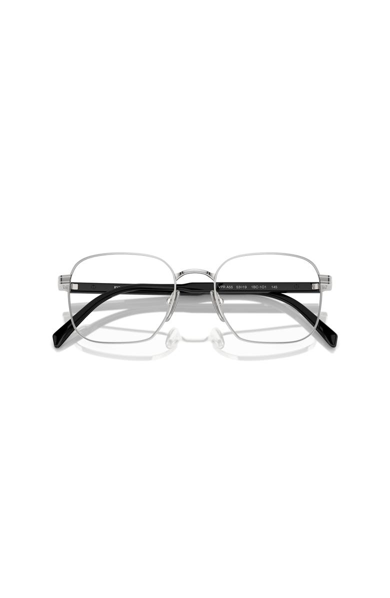 Prada 51mm Rectangle optical glasses, Alternate, color, Silver
