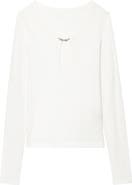 Zadig & Voltaire Tina Keyhole Long Sleeve Tee