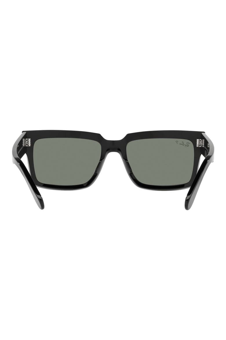 Inverness 54mm Polarized Pillow Sunglasses, Alternate, color, BLACK / POLARIZED GREEN