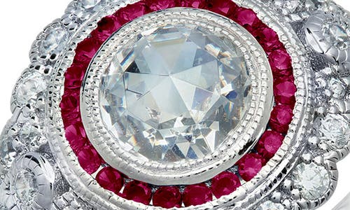 Lafonn Lab-grown Ruby & Simulated Diamond Round Heritage Ring In Neutral