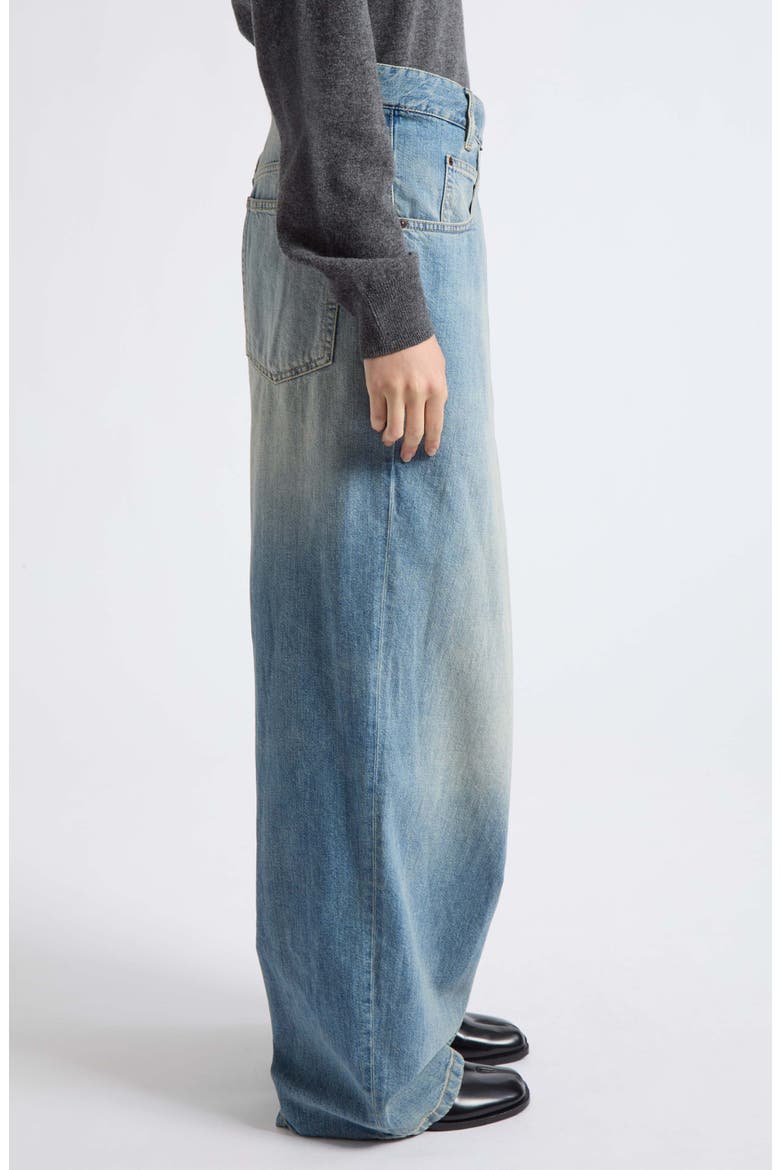 Wrap Front Denim Wide Leg Jeans, Alternate, color, OLD BLUE