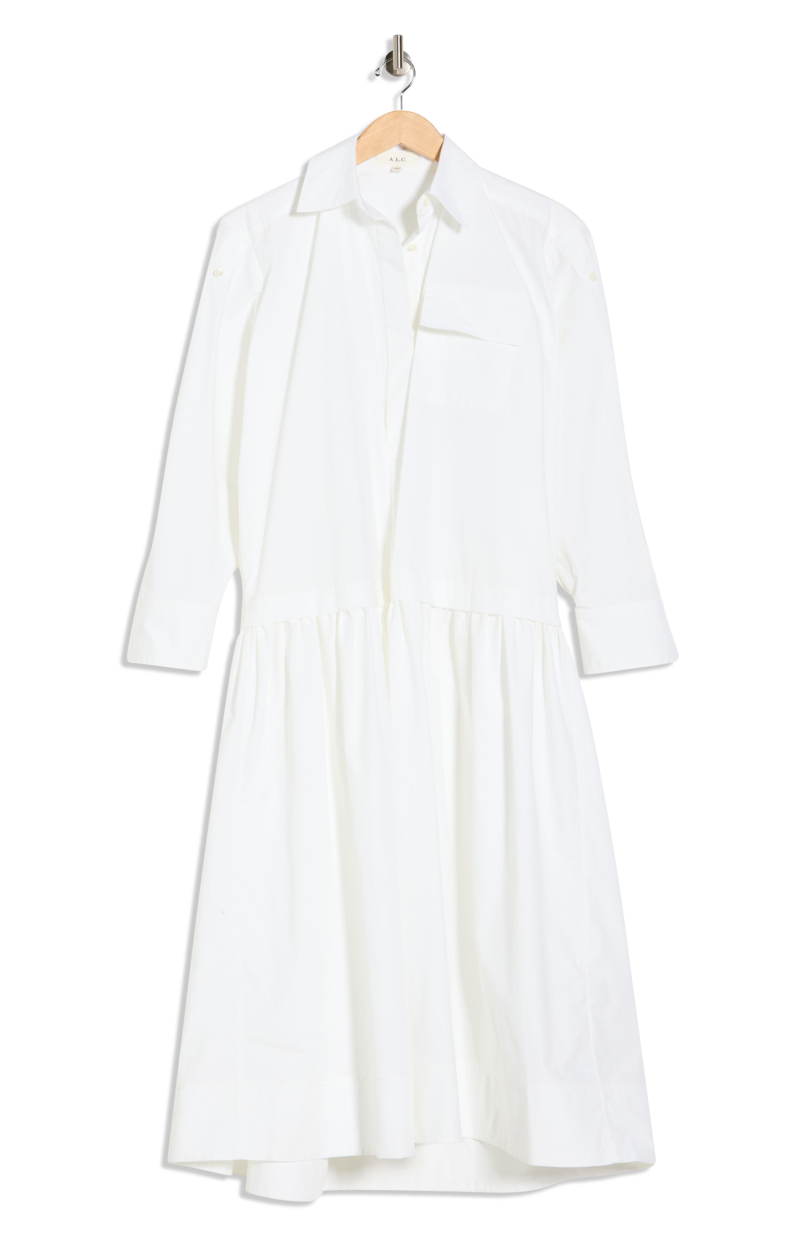 A.L.C. Bonnie Long Sleeve Cotton Shirtdress
