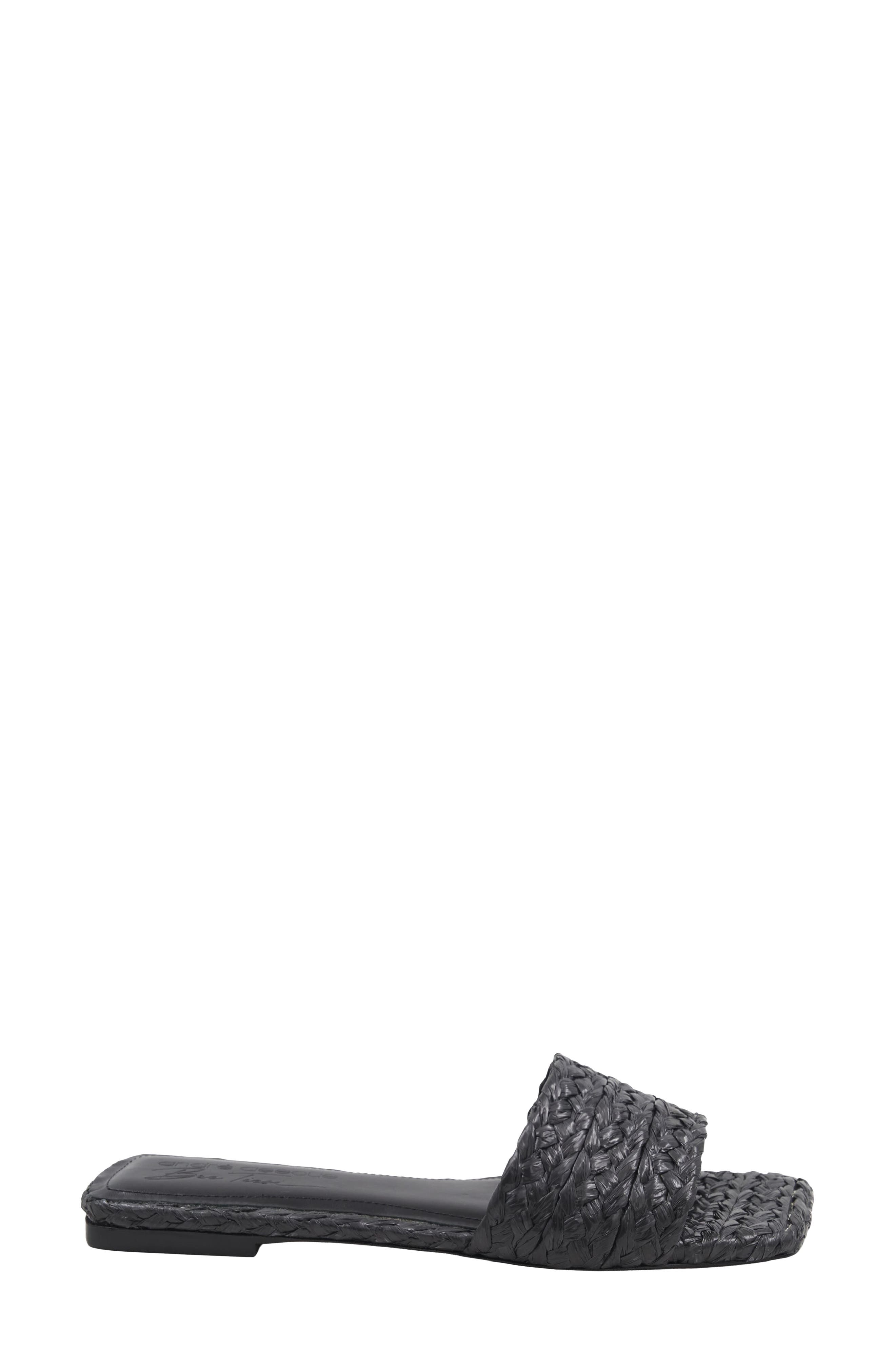 Alia Slide Sandal, Alternate, color, BLACK RAFFIA