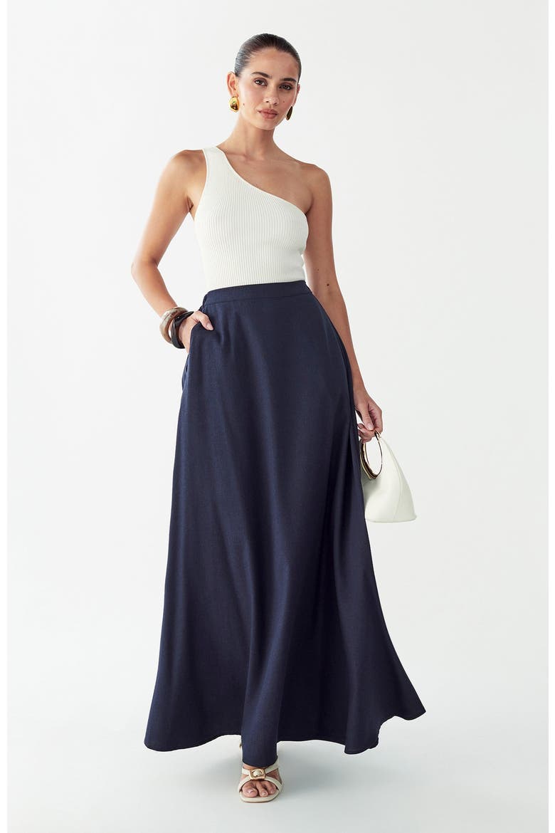 Isla Maxi Skirt, Main, color, Navy Blue