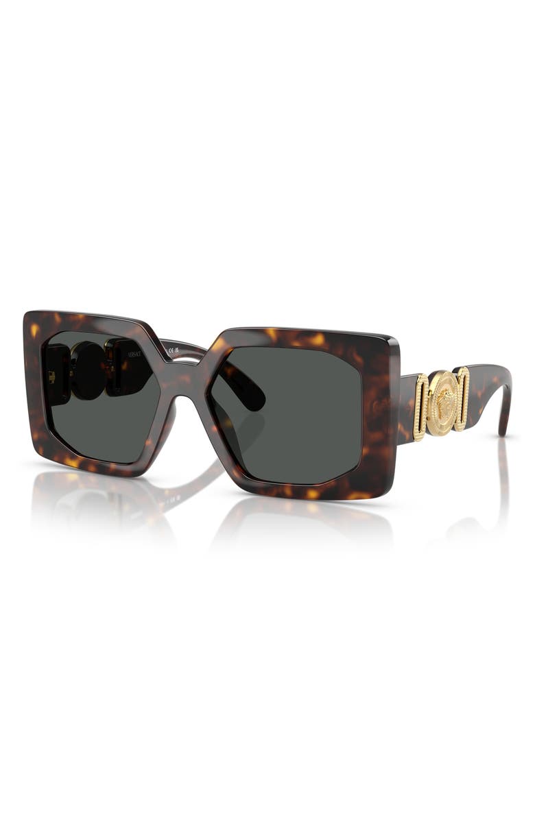 Versace 55mm Square Sunglasses, Alternate, color, Havana
