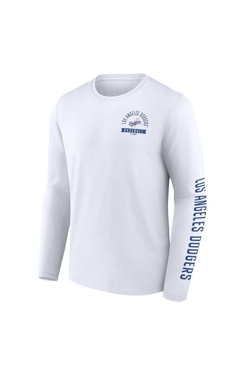 FANATICS Men's Fanatics Branded White Los Angeles Dodgers Pressbox Long Sleeve T-Shirt, Alternate, color, White