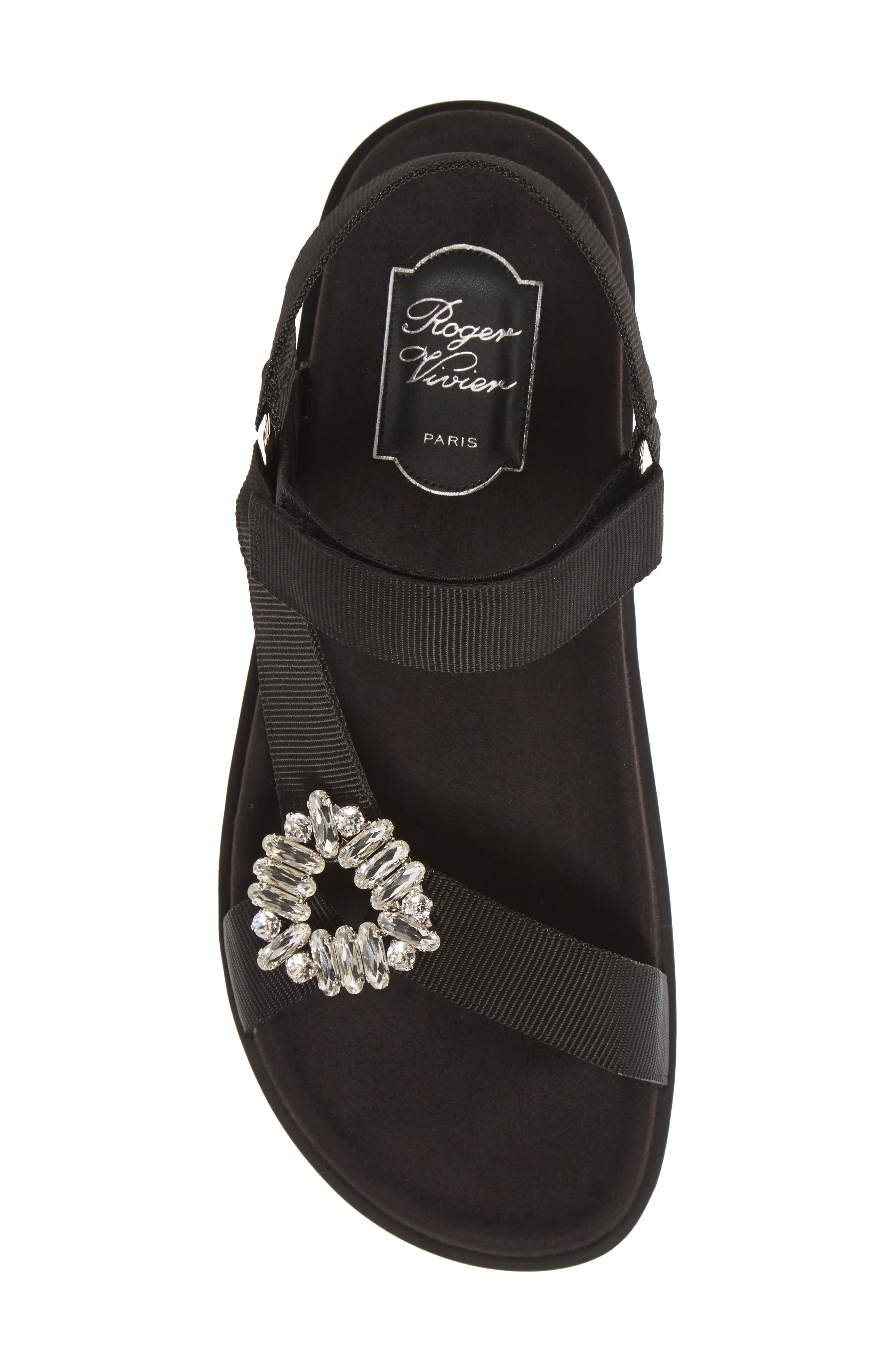 Roger Vivier Trekky Viv Crystal Buckle Sandal, Alternate, color, 