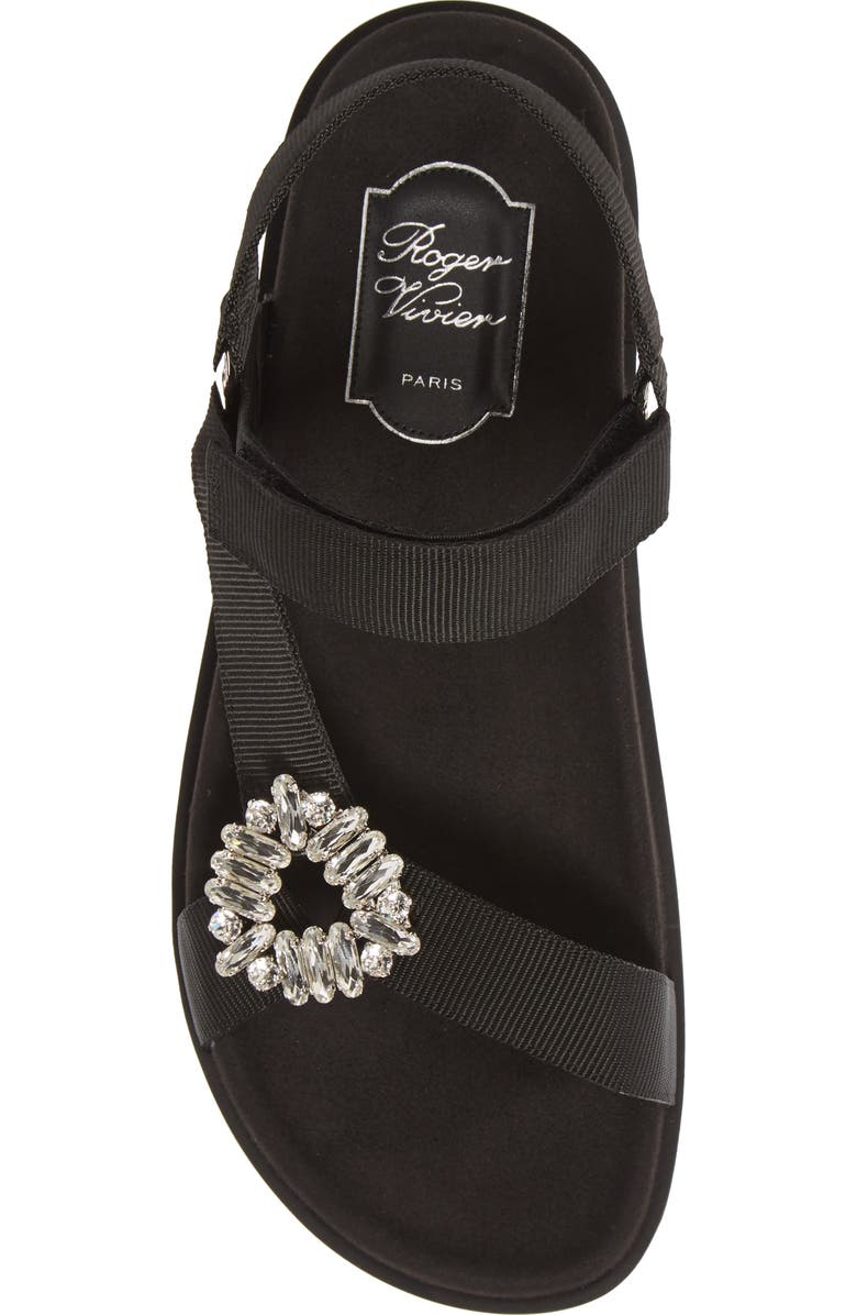 Roger Vivier Trekky Viv Crystal Buckle Sandal, Alternate, color,