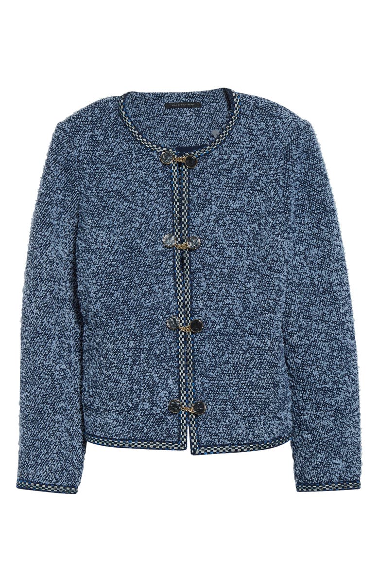 Elie Tahari Dionne Tweed Jacket, Alternate, color, Cremona Blue Tweed