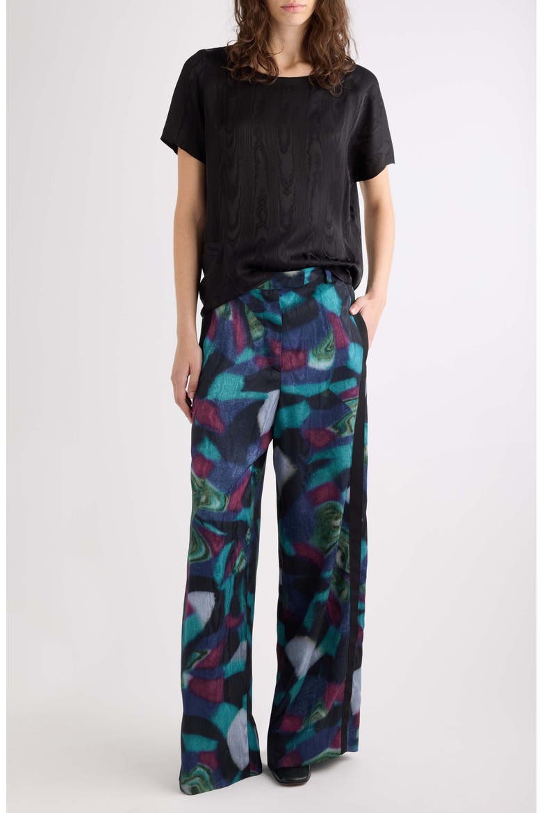 Caressa Moir Top, Alternate, color, BLACK
