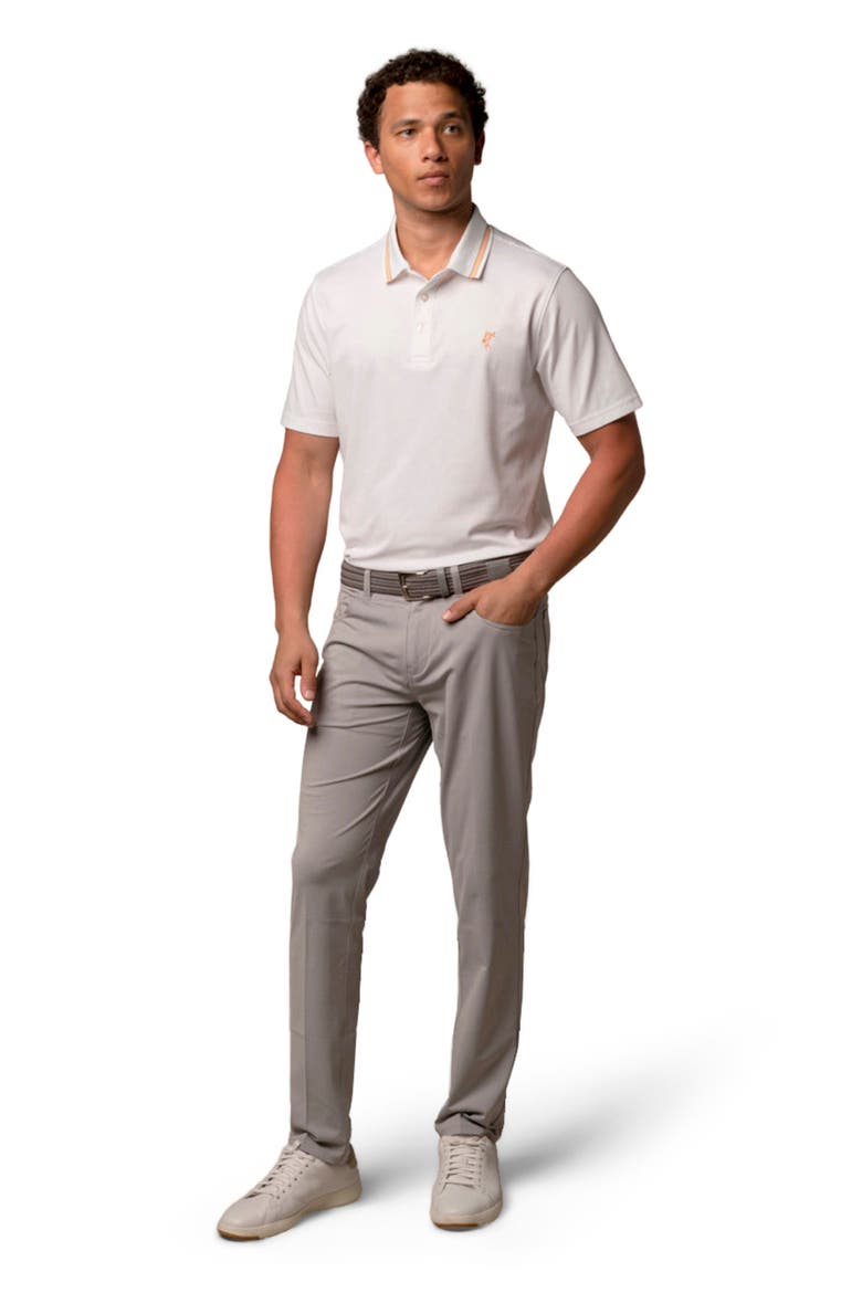 The Golfman Polo, Main, color, White/Sunrise/Taupe