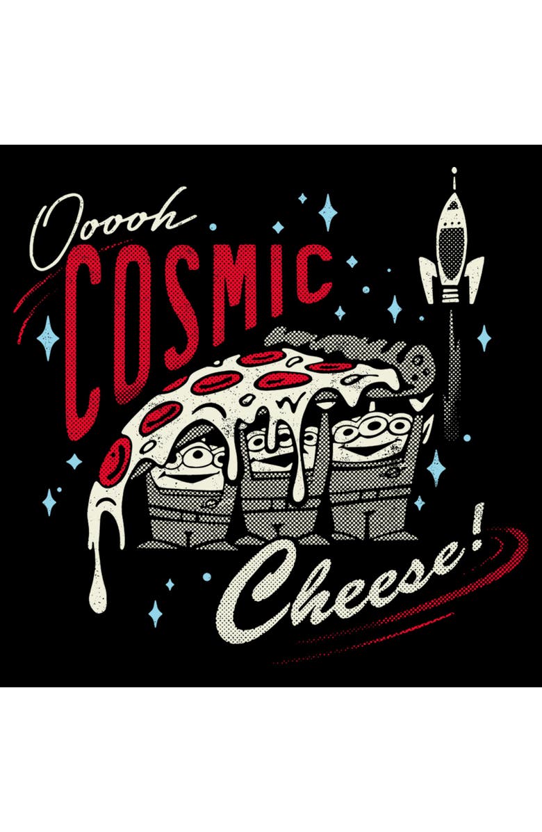 Toy Story Men's Toy Story Aliens Cosmic Cheese Graphic T-Shirt, Alternate, color, Black