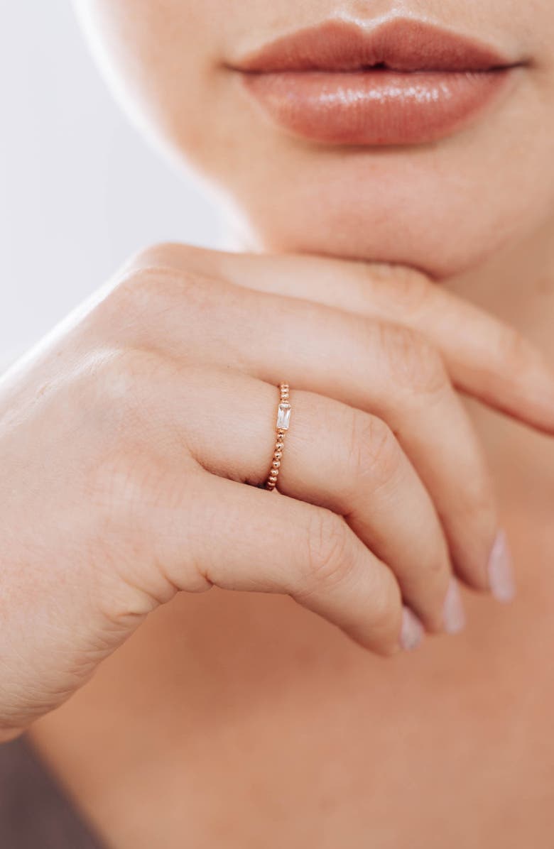 Anzie Dewdrop White Topaz Stacking Ring, Alternate, color, Yellow Gold/ White