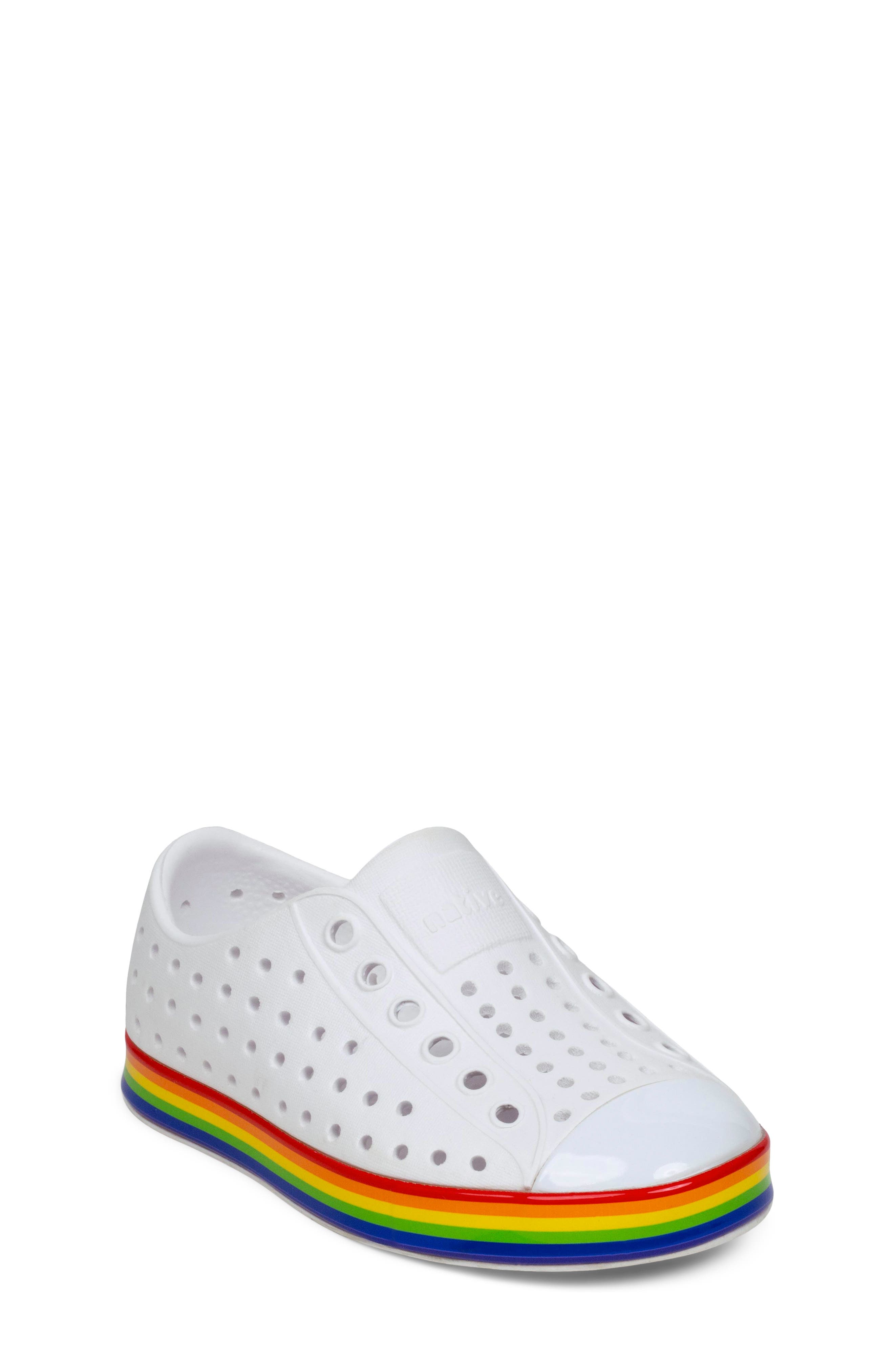 Kids' Jefferson Slip-On, Main, color, SHLWHT/ RAINBOW