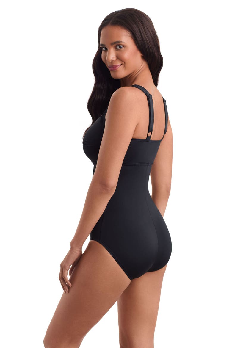 Twist Bra Tank Chlorine Resistant One-Piece Swimsuit, Alternate, color, Black