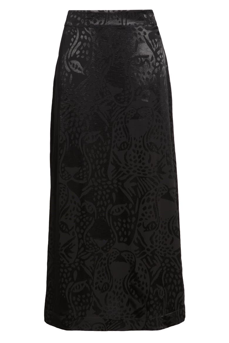 Midnight Leopards Jacquard Maxi Skirt, Alternate, color, BLACK