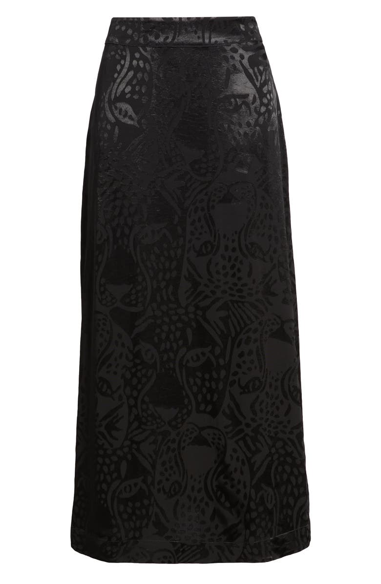 FARM Rio Midnight Leopards Jacquard Maxi Skirt, Alternate, color, Black