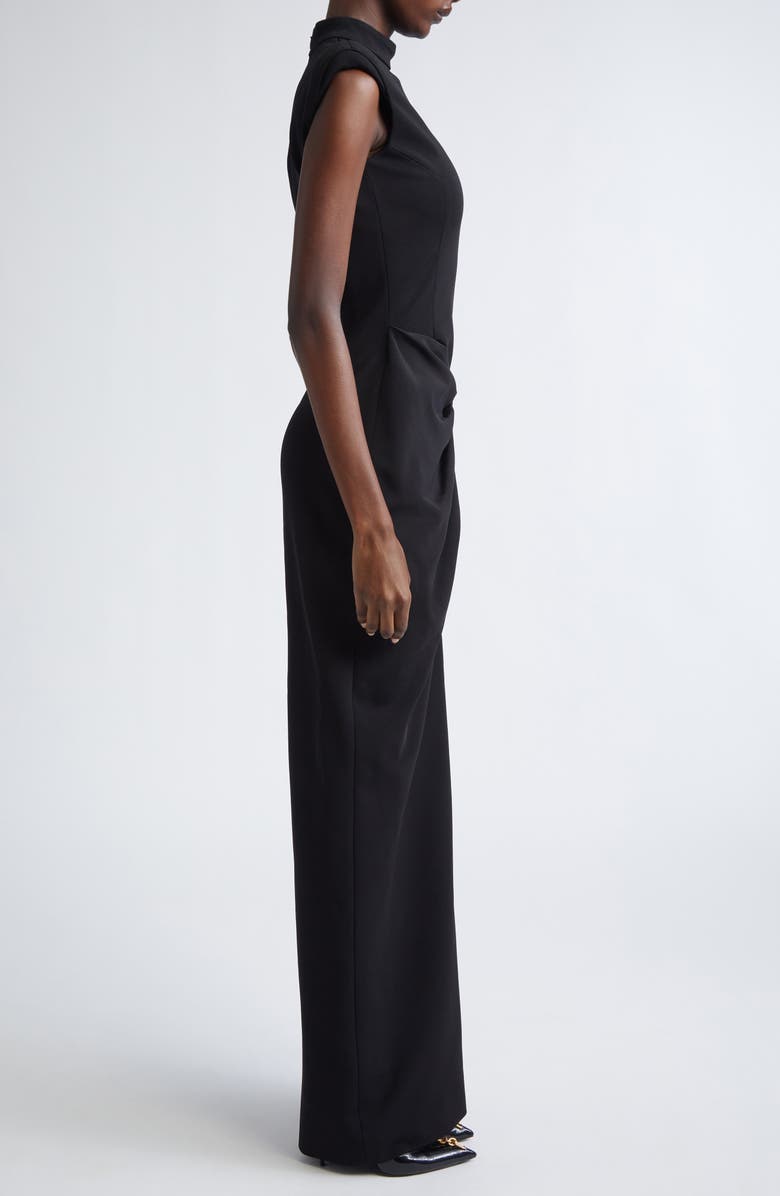 Balmain Zipped Compact Jersey Dress, Alternate, color, 0Pa Black