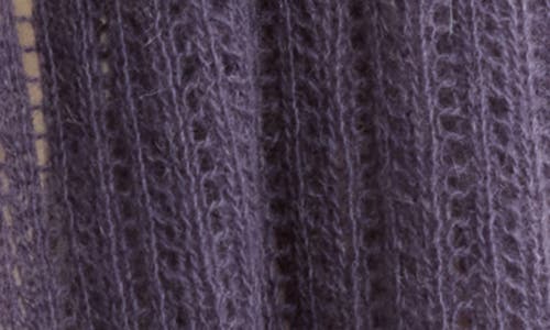 Portolano Open Knit Wrap Scarf In Purple