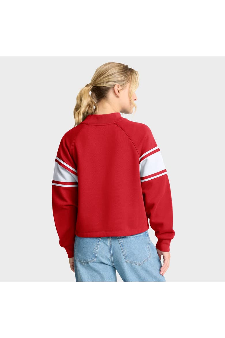 Women's Fanatics Red Wisconsin Badgers Oversized Hometown Premium Punt Coverage Raglan Pullover Sweatshirt, Alternate, color, Red